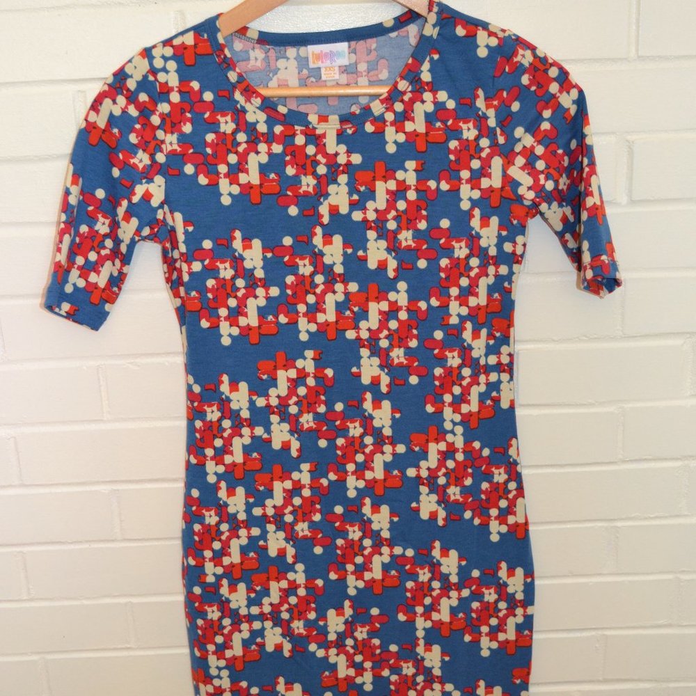 Lularoe Julia Dress, Dot pattern, Never Worn, XXS